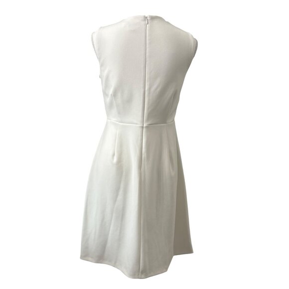 Calvin Klein White Sleeveless Faux Wrap Above Knee Dress Womens Size 8P - Picture 3 of 12